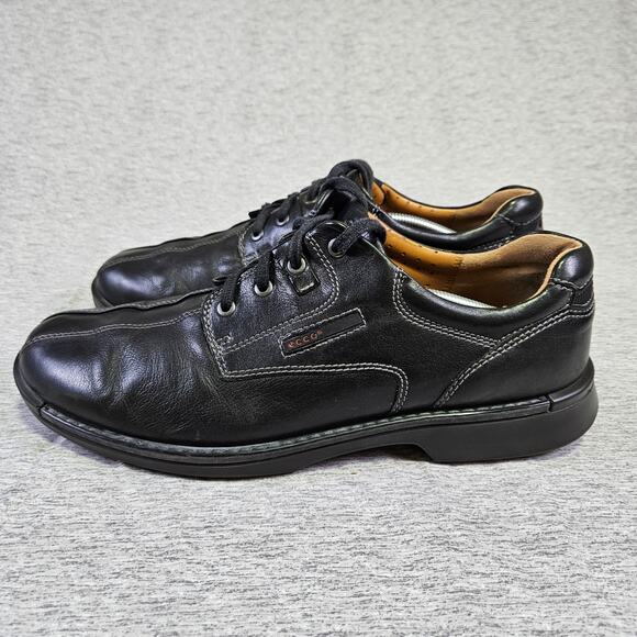 ECCO Men Fusion Bicycle Toe Dress Sneaker Shoe Leather Black Comfort 47 US 13/14 - Picture 1 of 16